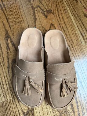 Tassel Slip-On Mule in Light Brown - Women